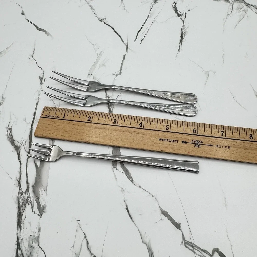 Stainless Cocktail Seafood Forks Flatware‎ Vintage Mixed Lot of 5 MCM
